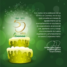 Coomeva colaboradores 50 años no torta